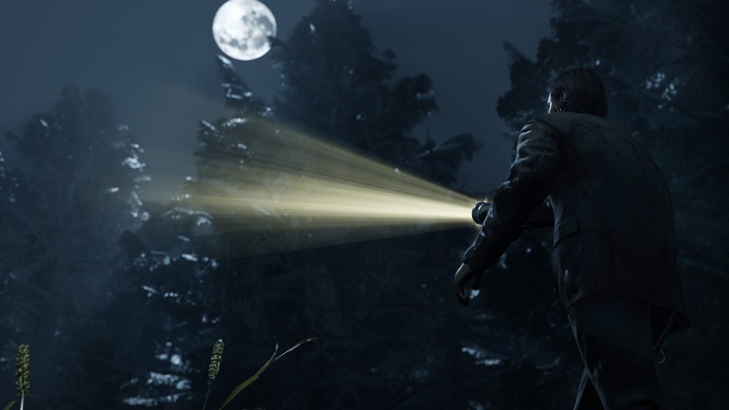 alan wake dead by daylight flashlight in forest