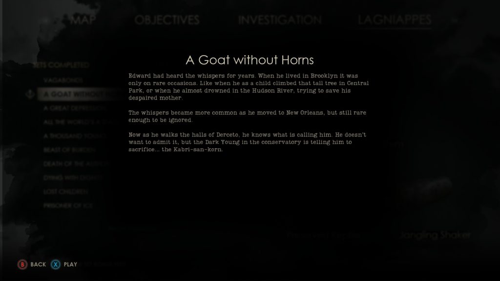 alone in the dark a goat without horns bonus text