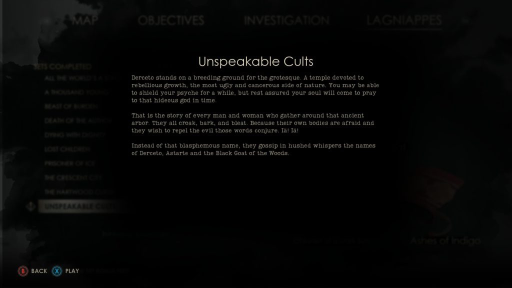 alone in the dark unspeakable cults bonus text