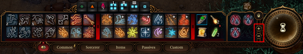 baldurs gate 3 expanding the quickbar buttons