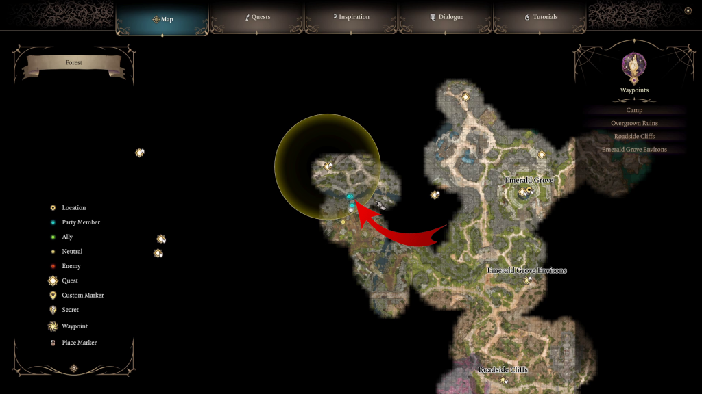 baldurs gate 3 where is karlach river crossing on map