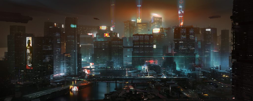 Cyberpunk 2077 City Center Panorama