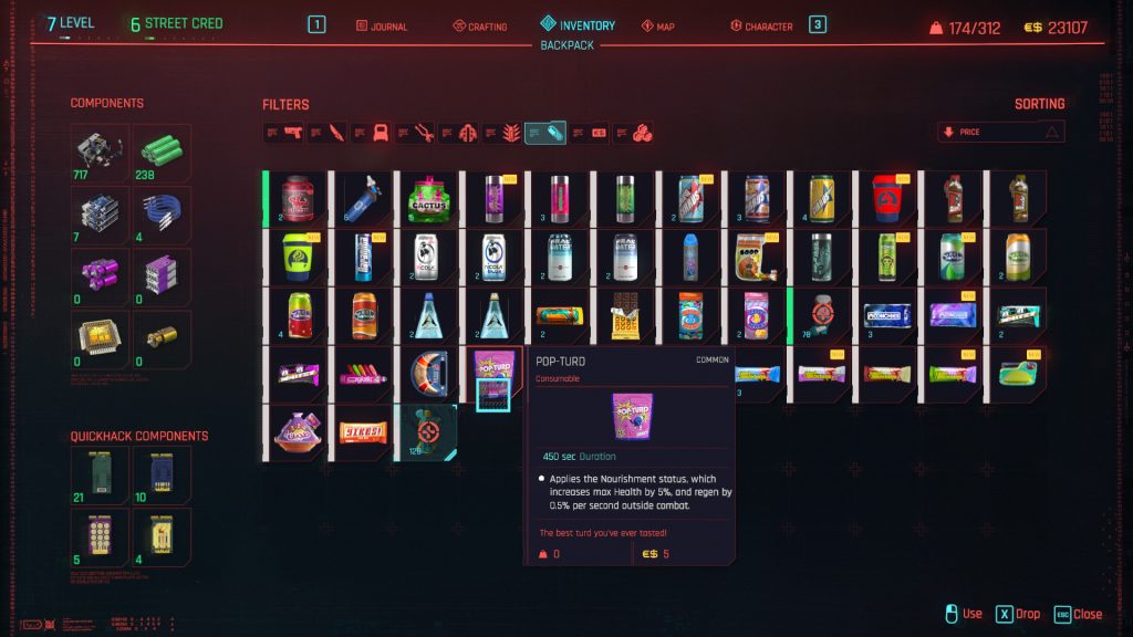 Cyberpunk 2077 Combat Strategy Consumables Boosters