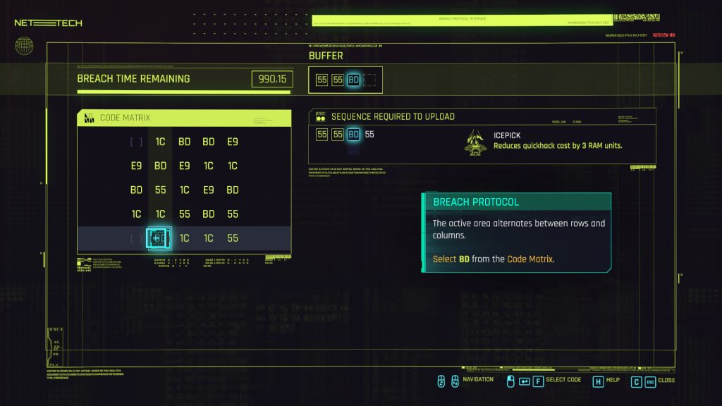 cyberpunk 2077 hacking guide breach protocol mini game step 4