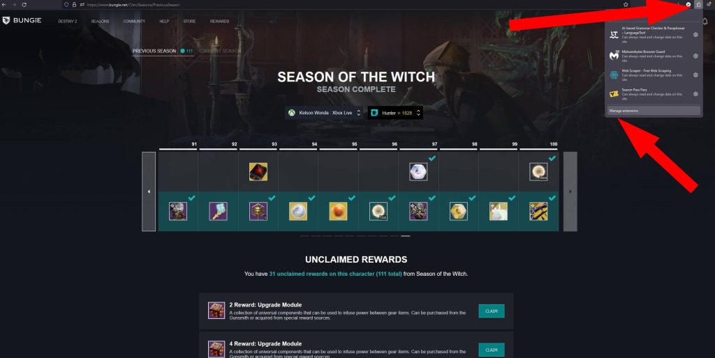 destiny 2 older seasons guide extension manager v1