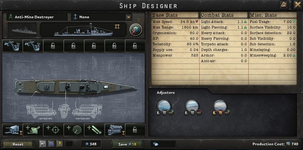 hearts of iron 4 1936 anti mine destroyer