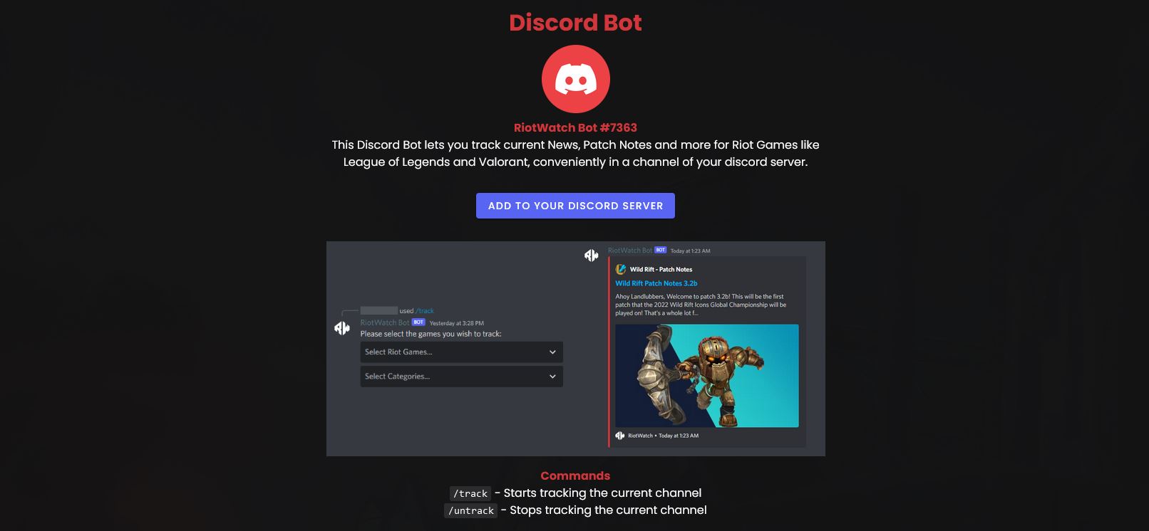 riotwatch discord bot league of legends valorant