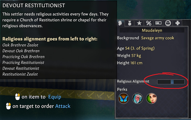 settler religious alignment going medieval