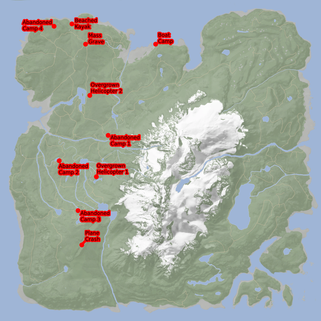 sons of the forest map of places not on gps