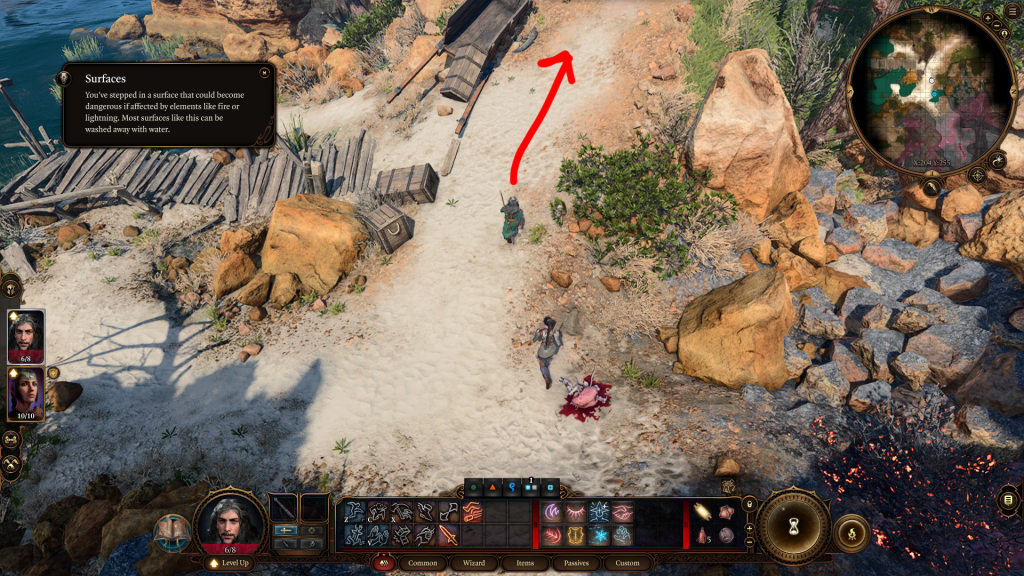 up the path to secret rock act 1 ravaged beach walkthrough baldurs gate 3