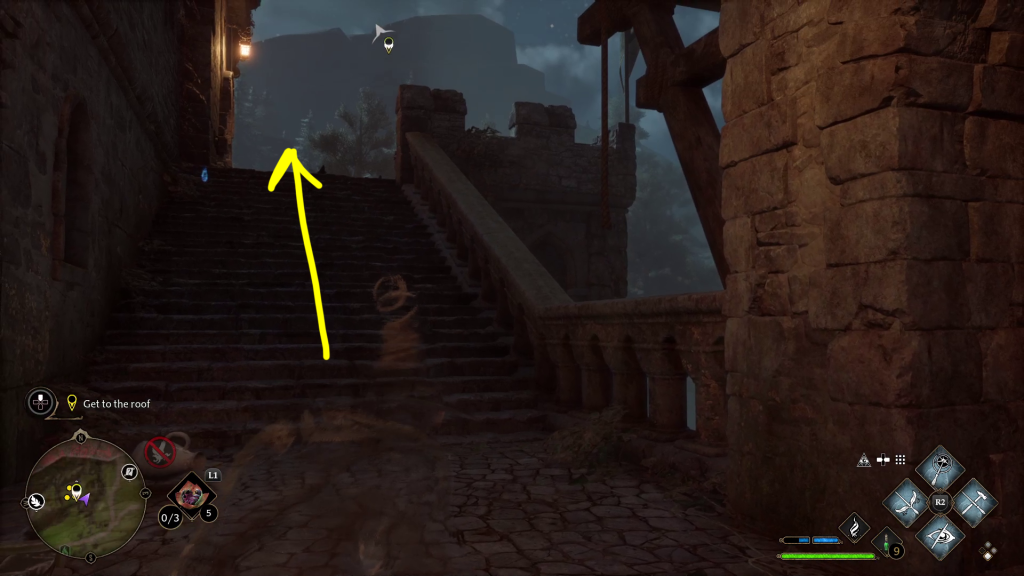 up the stairs into ambush the high keep hogwarts legacy quest walkthrough