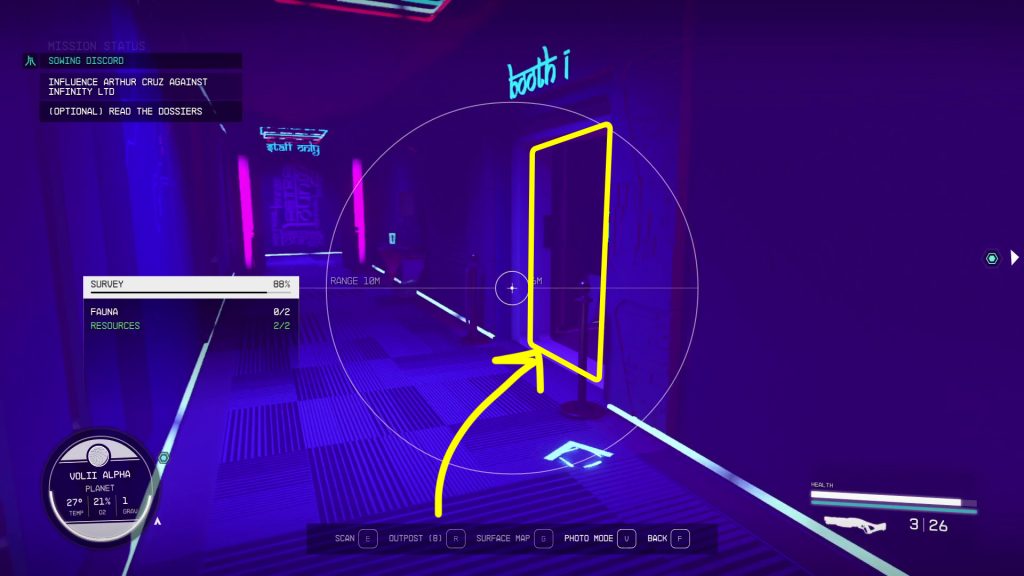 vip elevator to booth 1 sowing discord starfield mission walkthrough