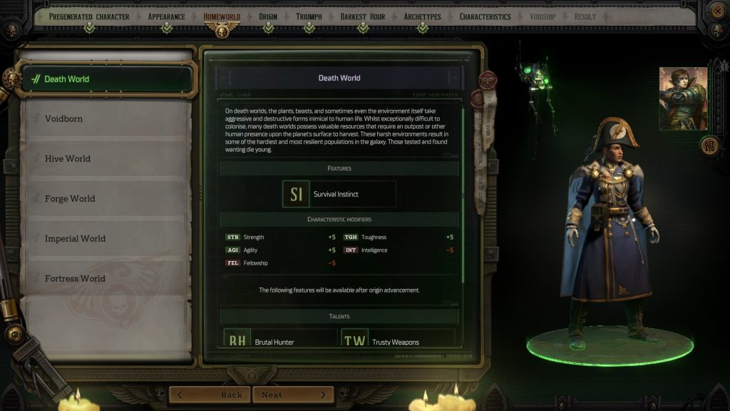 warhammer 40k rogue trader character creation 2 homeworld