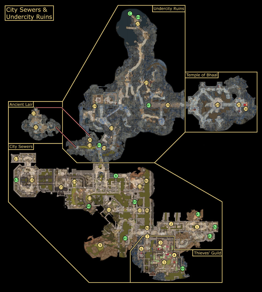 baldur's gate 3 city sewers & undercity ruins map