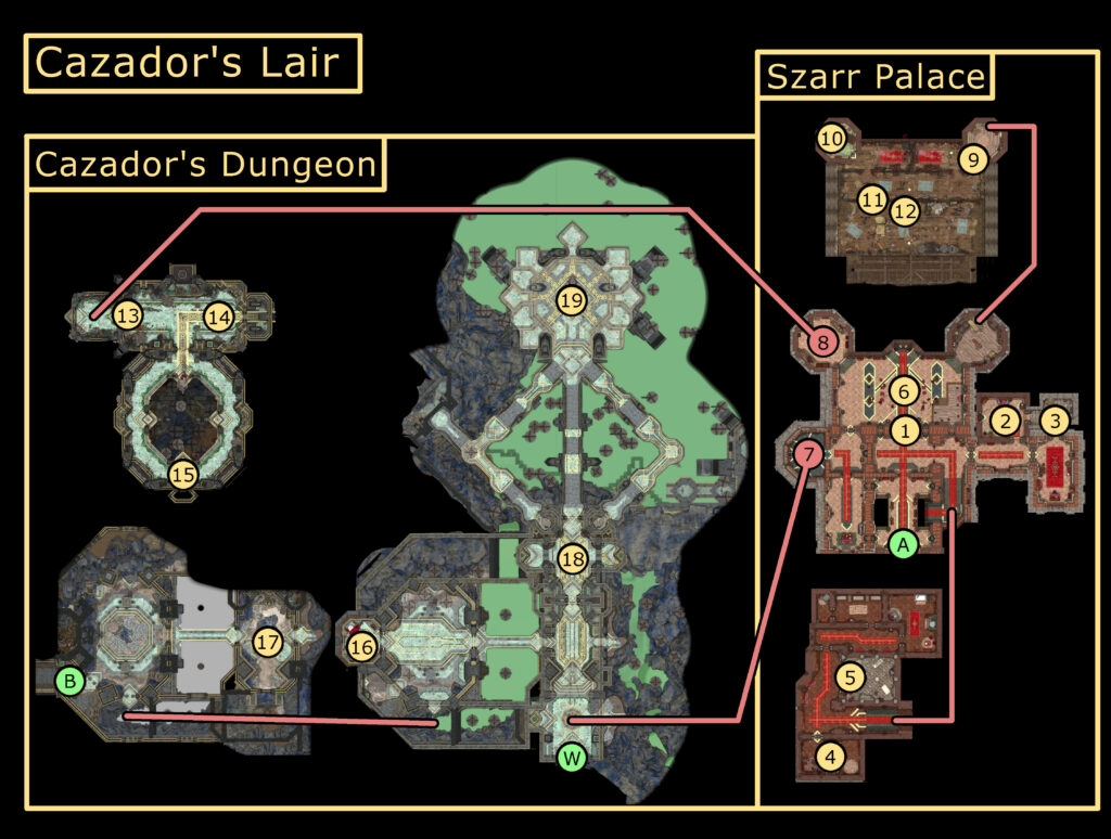 baldur's gate 3 szarr palace and cazador's dungeon map